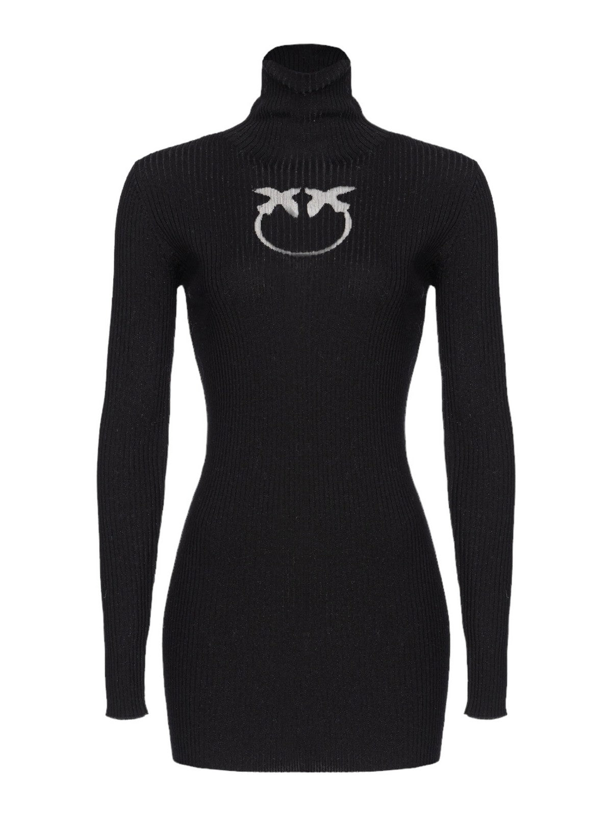 PINKO Maglione Donna Tartaruga Maglia Lana Logo In 102020-A18M Z99 Nero - Stilato