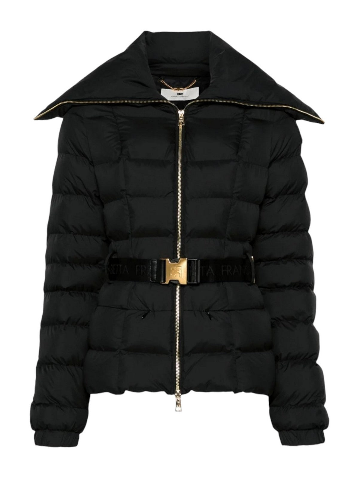 ダウンジャケット・コート ELISABETTA FRANCHI Women Bubble Jackets PI71D46E2 110 Black Elisabetta Franchi Oversized Fit-and-Flare Puffer Jacket