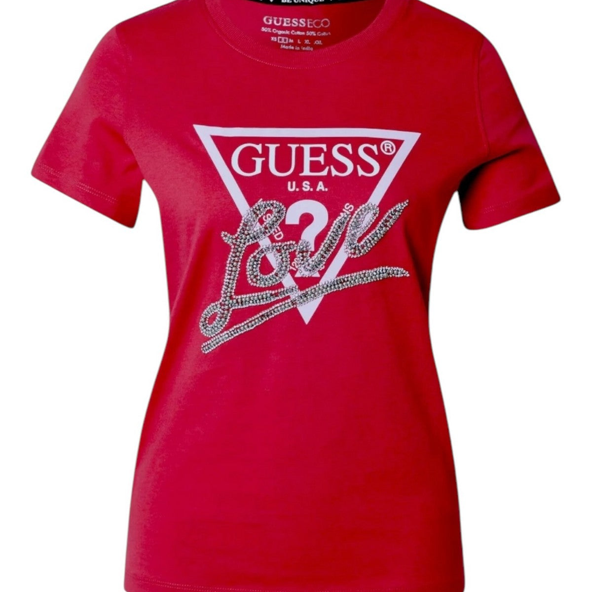 T-shirt Guess Jeans W4GI31 I3Z14 Per Donna, In Cotone, Manica Corta, Classica E Versatile