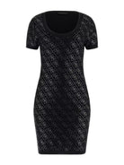 GUESS Abito Donna PAIGE 4G STONES SS DRESS SWTR W4YK28 Z3FN0 JBLK Nero - Stilato