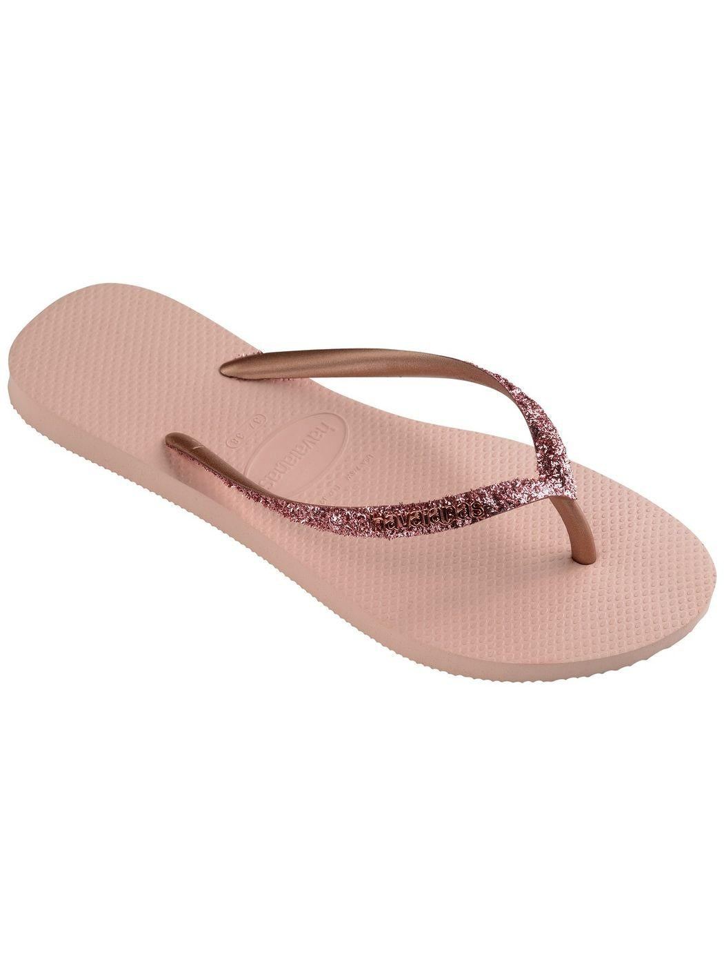 HAVAIANAS Women s Flip Flops Hav. Slim Glitter II 4146975.3606 Pink Stilato