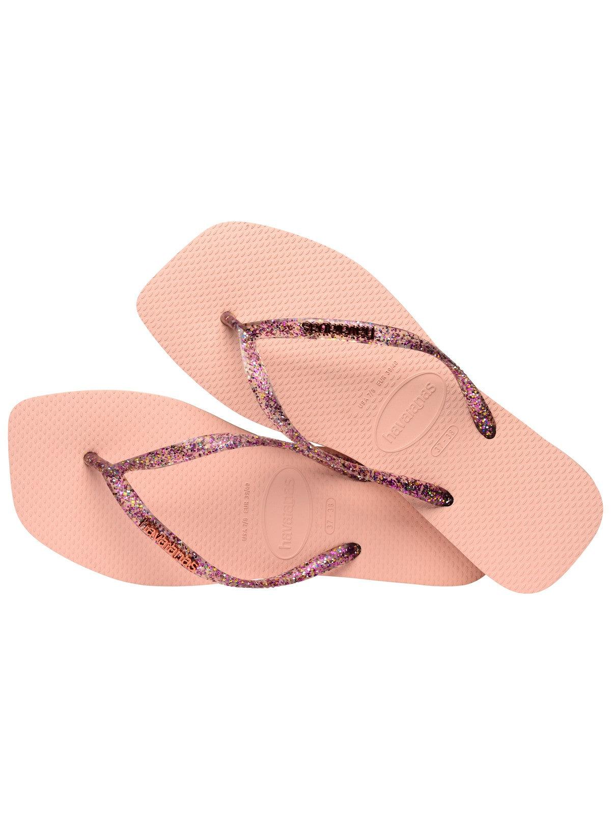 HAVAIANAS Infradito Donna Hav. square logo metallic 4148257.0076 Rosa - Stilato