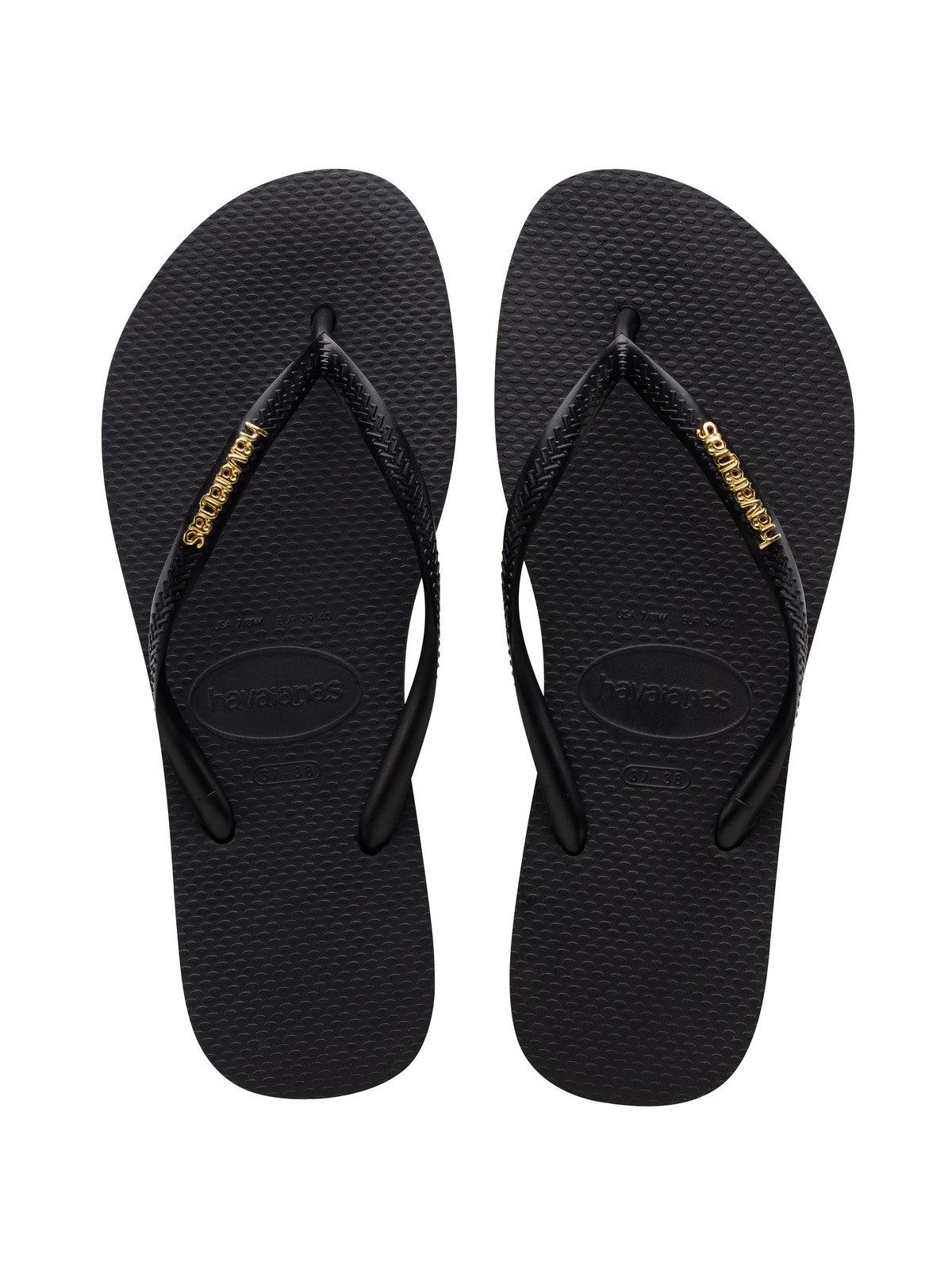 HAVAIANAS Infradito Donna Hav. Slim Logo Metallic 4119875.1924 Nero - Stilato