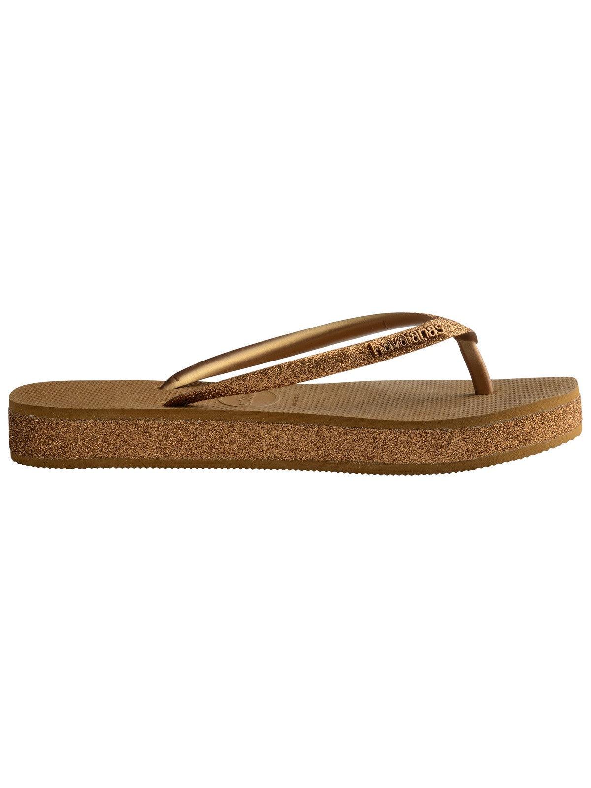 HAVAIANAS Infradito Donna Hav. Flatform sparkle 4147256.1856 Marrone - Stilato