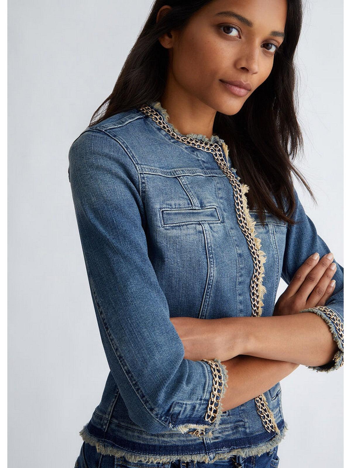 ジャケット LIU JO Woman Jacket Blue UXX039D4128 77556 LIU JO BLUE DENIM Women's Jacket UXX039D4128 77556 Blue