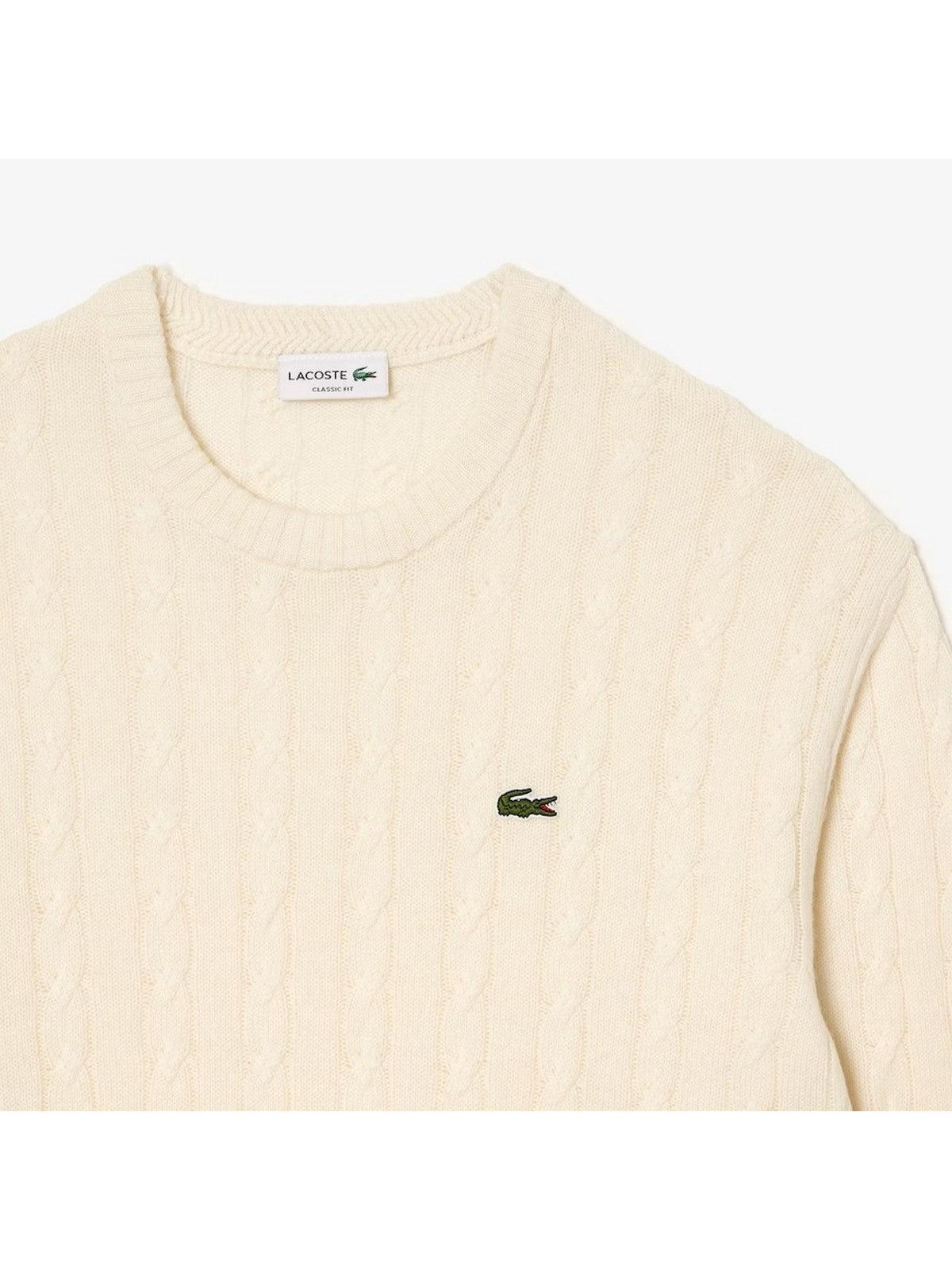 LACOSTE Maglione Uomo AH8566 XFJ Bianco - Stilato