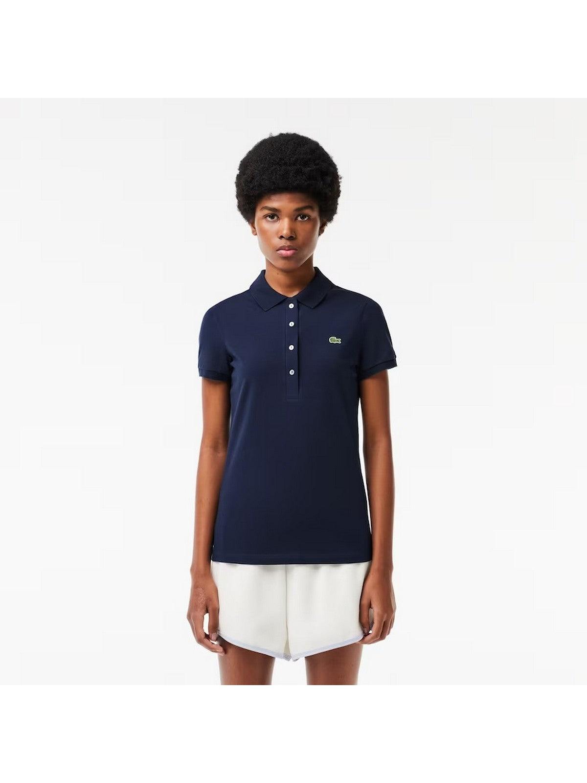 LACOSTE Damen T Shirt und Polo DF3443 166 Blau Stilato