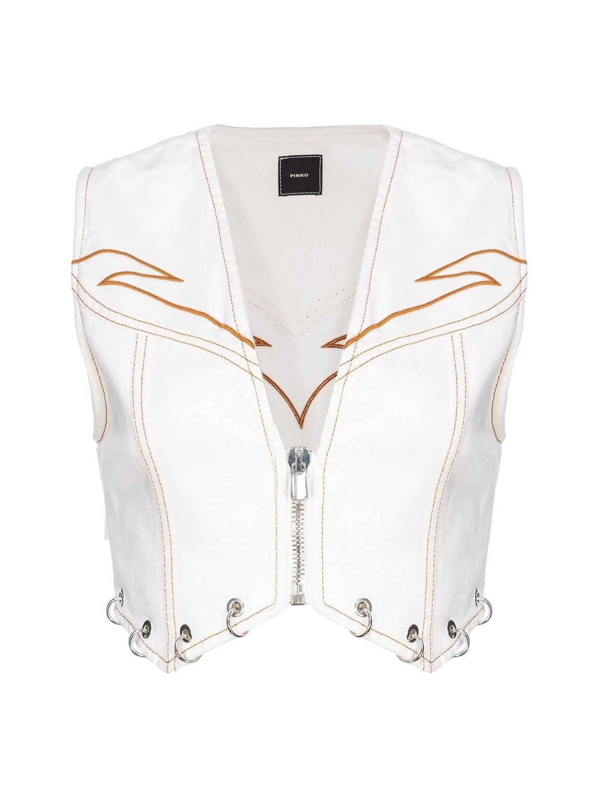 ベスト・ジレ PINKO MORETTA VEST PINKO Women's Dracula Vest 103625-A1VD Z05 White – Stilato