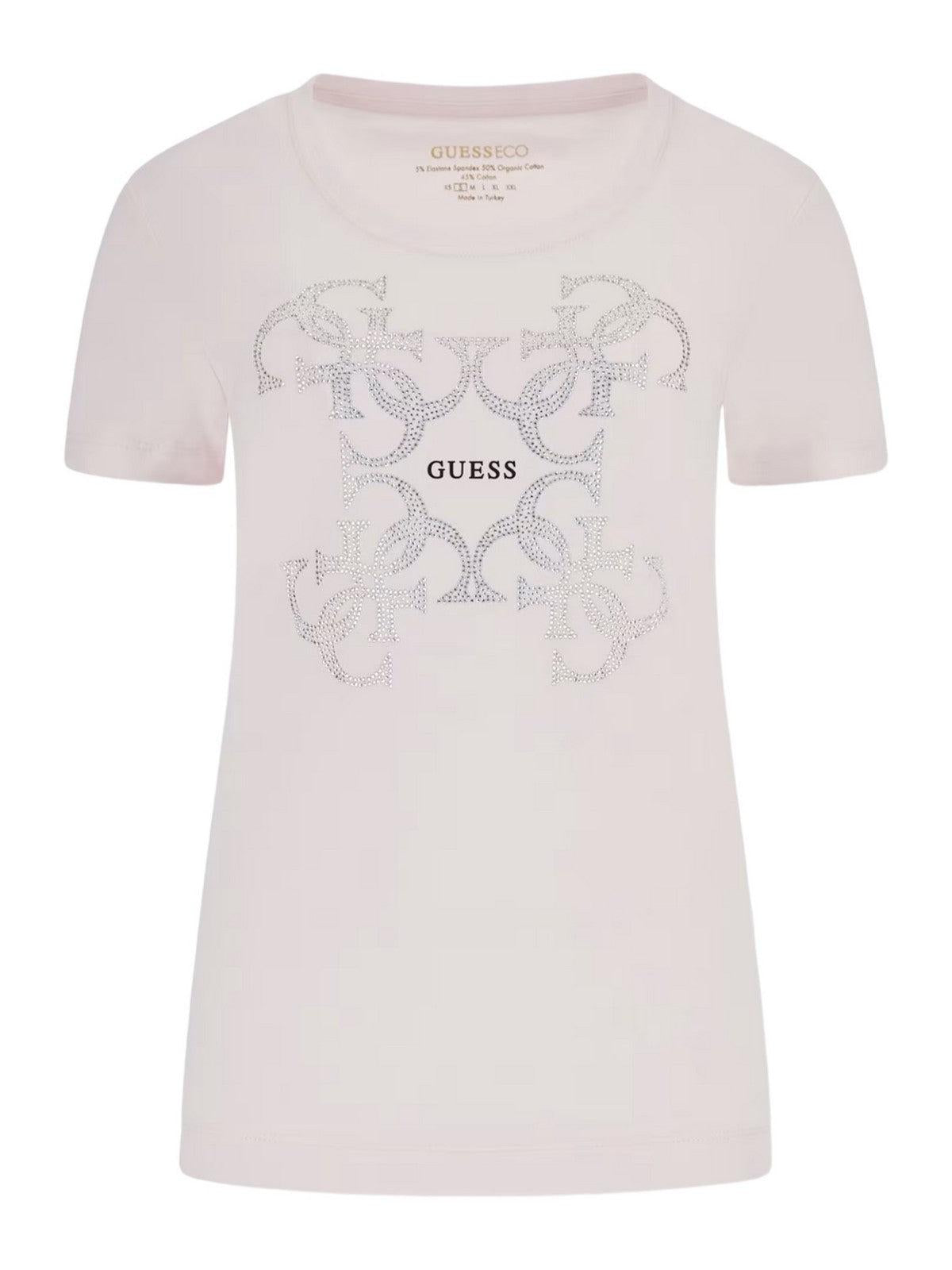 GUESS T-Shirt e Polo Donna Ss Cn 4G Logo Tee W4RI35 J1314 A60W Rosa - Stilato