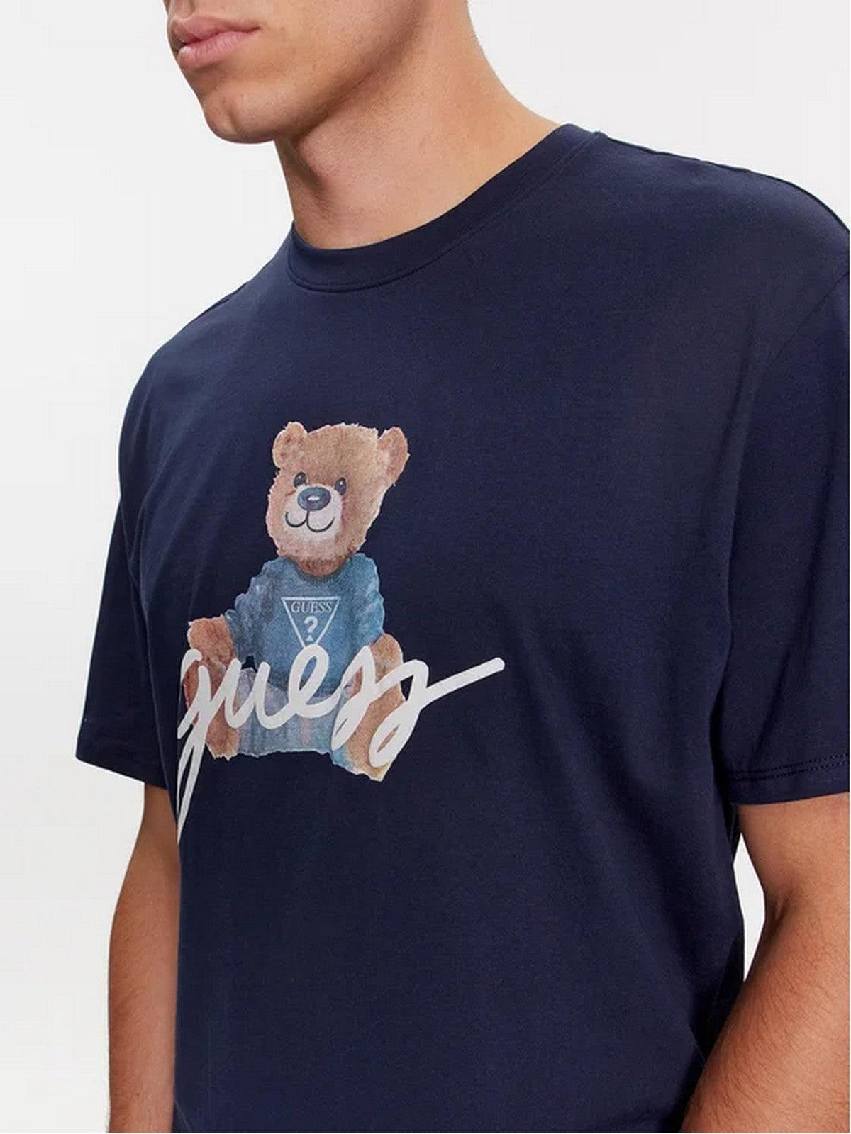 GUESS T-Shirt e Polo Uomo SS BSC GUESS BEAR TE M4RI81 K9RM1 F7BG Blu - Stilato