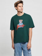 GUESS T-Shirt e Polo Uomo SS BSC GUESS BEAR TE M4RI81 K9RM1 F8L4 Verde - Stilato