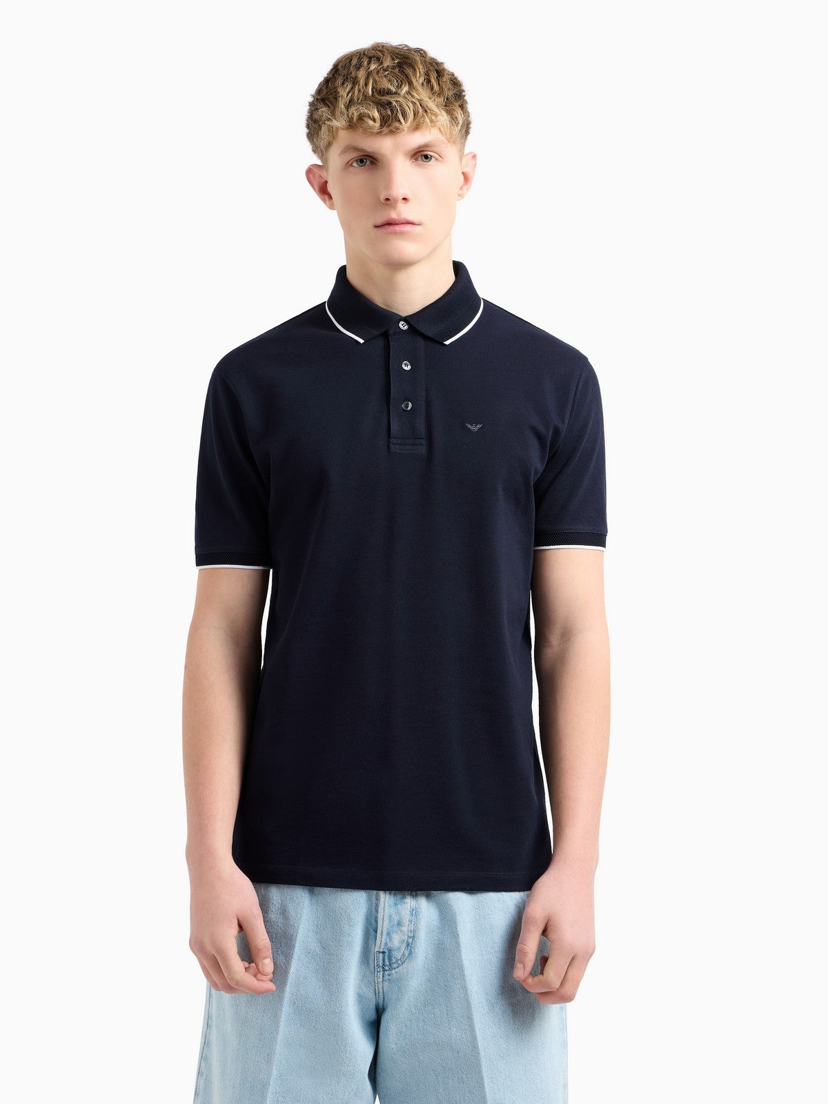 Tシャツ・カットソー EMPORIO ARMANI SS25 POLO SHIRT (EM000858 AF12955 UC001) EM000850_AF12955_UC001_F_SS202