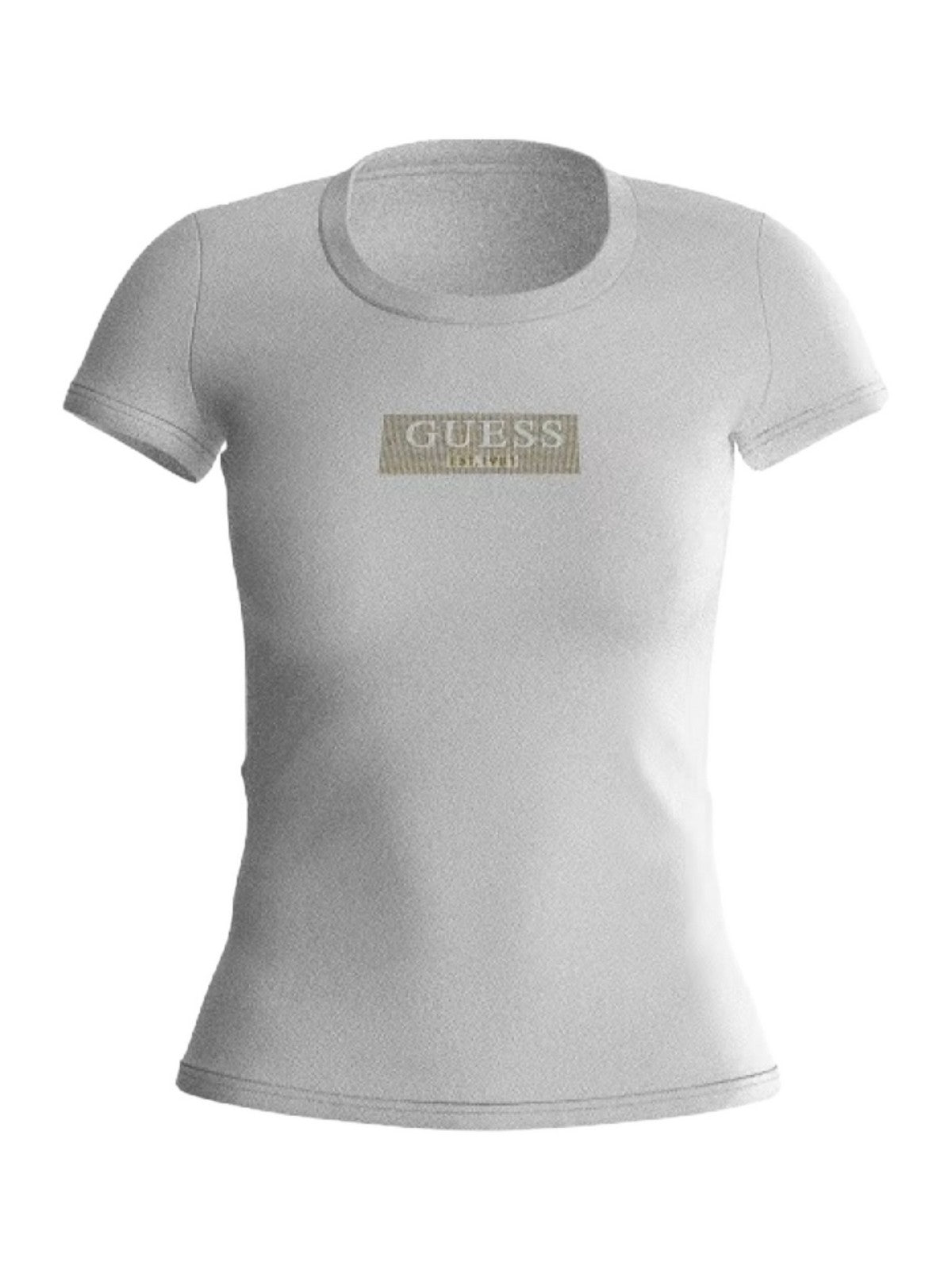 GUESS T-Shirt e Polo Donna Ss Cn Studs Box Tee W4RI33 J1314 G011 Bianco - Stilato