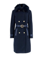 GUESS Cappotto Donna AMELIA DOUBLE BREAST BELT COAT W4BL46 WGKI2 G77G Blu - Stilato