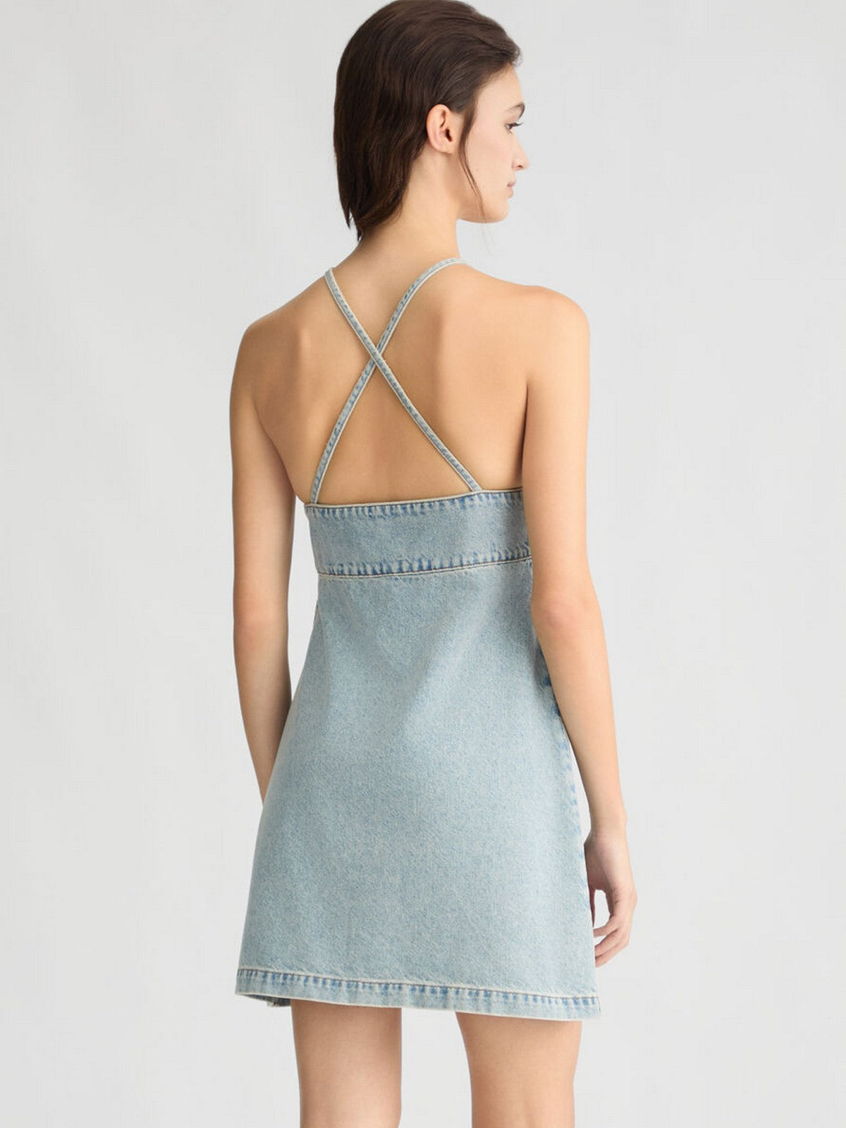 ワンピース LIU JO Woman Dress Denim UA5103D0239 78817 Denim dress with halter neckline brand LIU JO