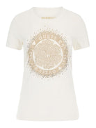 GUESS T-Shirt e Polo Donna Ss Cn Round Camelia W4RI47 J1314 G011 Bianco - Stilato