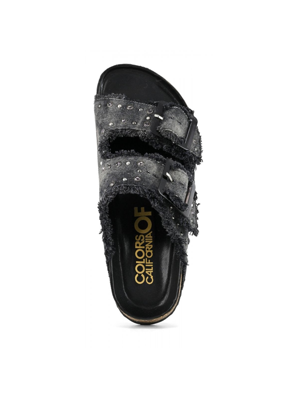 COLORS OF CALIFORNIA Sandalo Donna two buckle denim sandal HC.BIO406 BLA BLACK