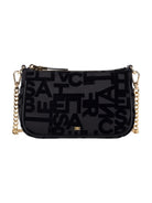 Elisabetta Franchi Pochette Con Tracolla Nera Lettering Donna BS23A46E2 110 - Stilato