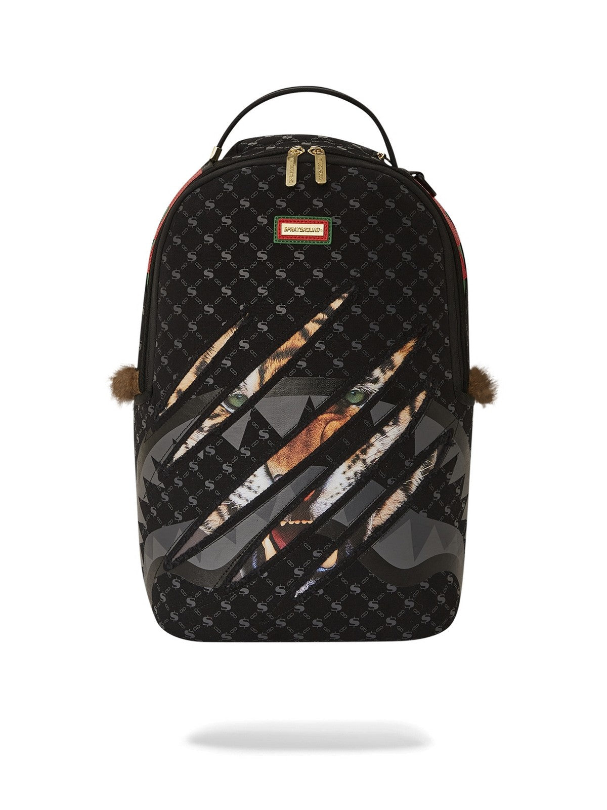 Sprayground Zaino Nero Tiger Scratched 910B6154NSZ - Stilato