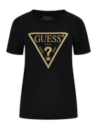 GUESS T-Shirt e Polo Donna Ss Cn Gold Triangle W4RI69 J1314 JBLK Nero - Stilato