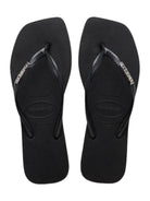 HAVAIANAS Infradito Donna Hav. square logo metallic 4148257.2976 Nero - Stilato