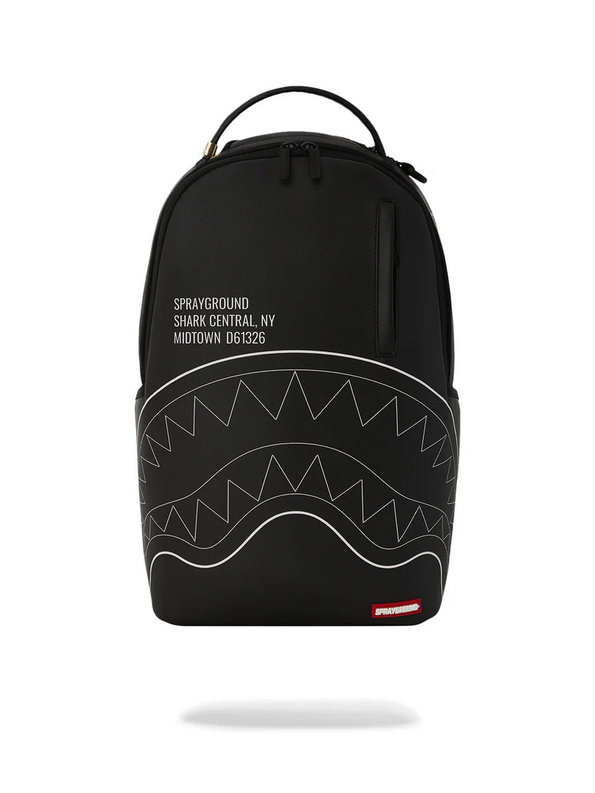 SPRAYGROUND Zaino Uomo SHARK CENTRAL SOLID BLACK WHITE LINE SHARK 910B6366NSZ Nero - Stilato