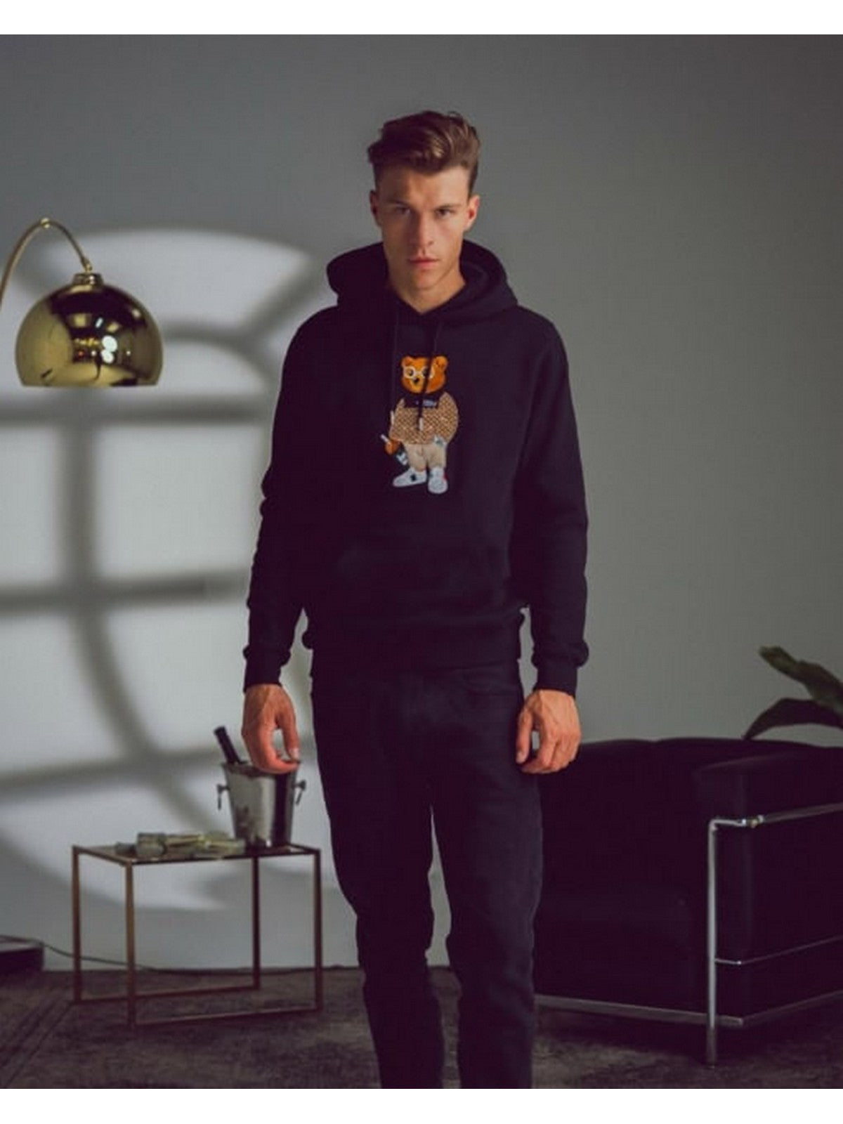 Baron Filou Felpa Nera Uomo Hoodie Filou CXVI - Stilato