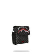 Sprayground Tracolla Nera Uomo Drip Check Shark Messenger 910B6572NSZ - Stilato