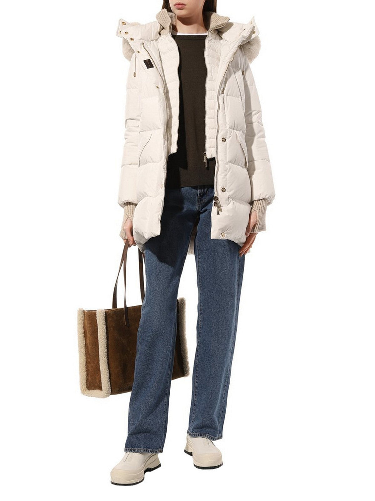 ダウンジャケット・コート MOORER FW25 Moorer Coats White (MODGI300008 STPU0111) MOORER COAT TALASSA-STP Woman Blanc | Mascheroni Store
