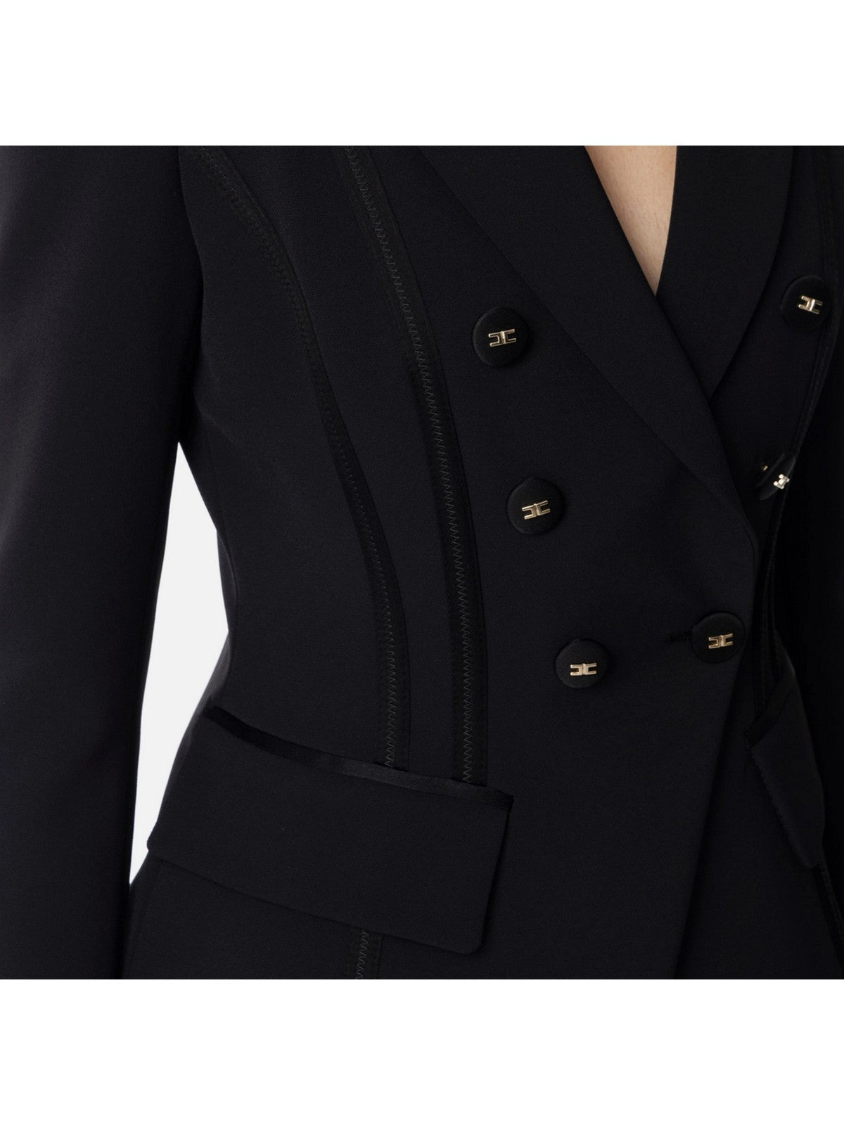 スーツ ELISABETTA FRANCHI Women Suit Jackets GI14251E2 110 BLACK Elisabetta Franchi Jacket - Black - Women | GI14251E2110