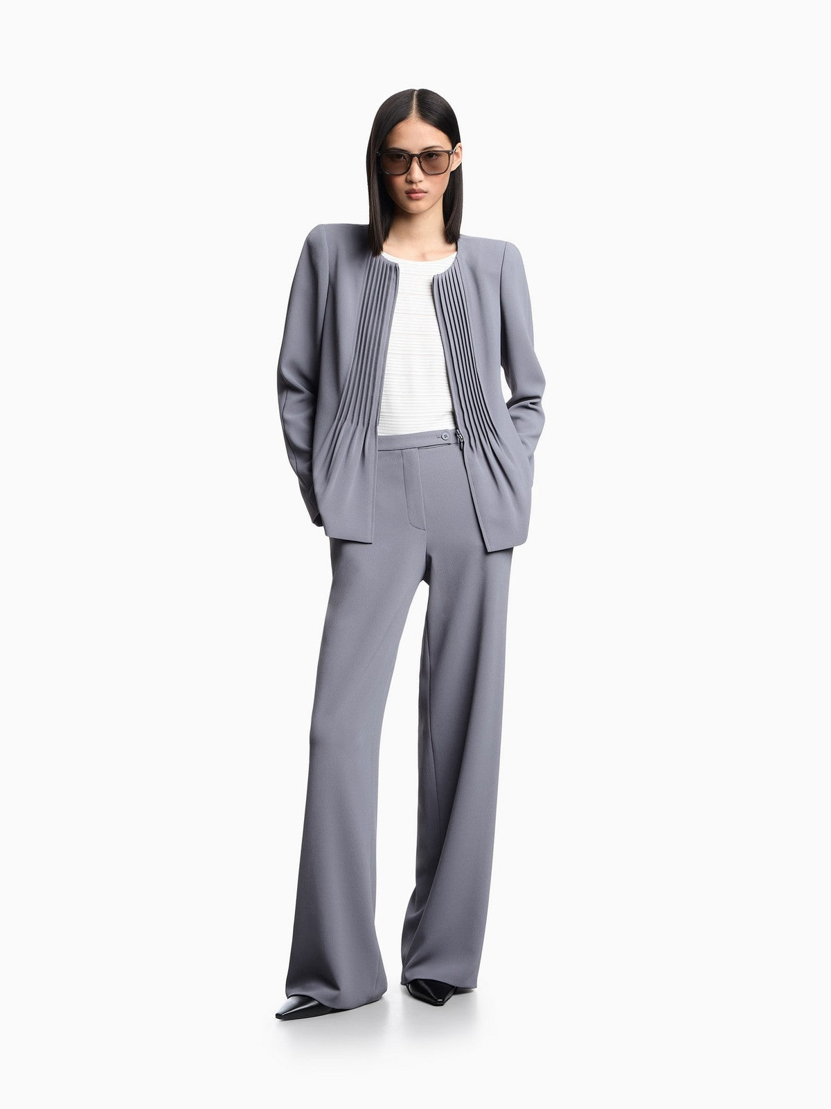 パンツ EMPORIO ARMANI Woman Pants Grey EW000851AF12514 U8047 Emporio Armani Women's Pants U8047 Mineral Grey – Vanda Boutique