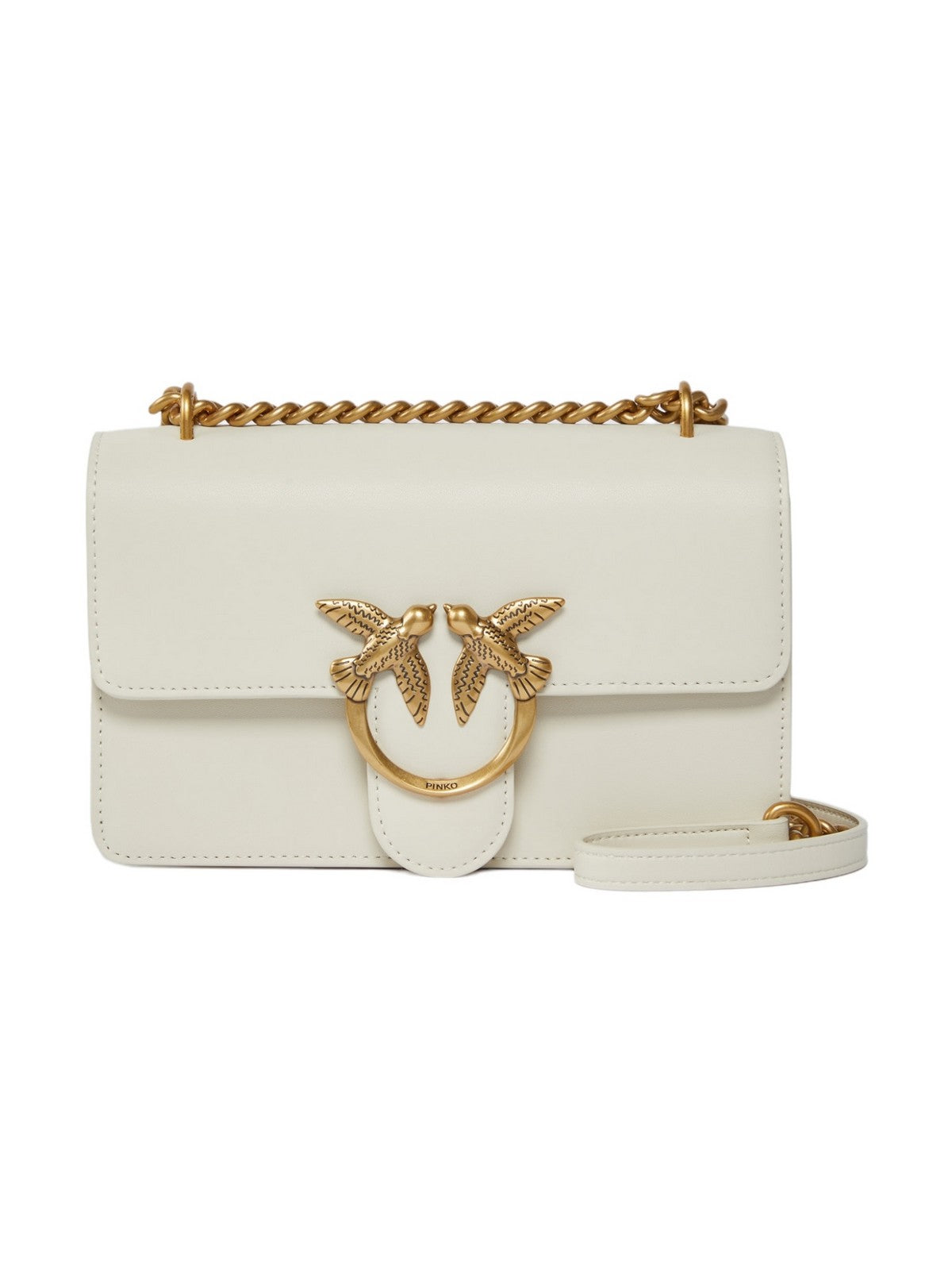 Pinko Mini Bag White Love One Calf Silk 100074-A0F1 Z14Q