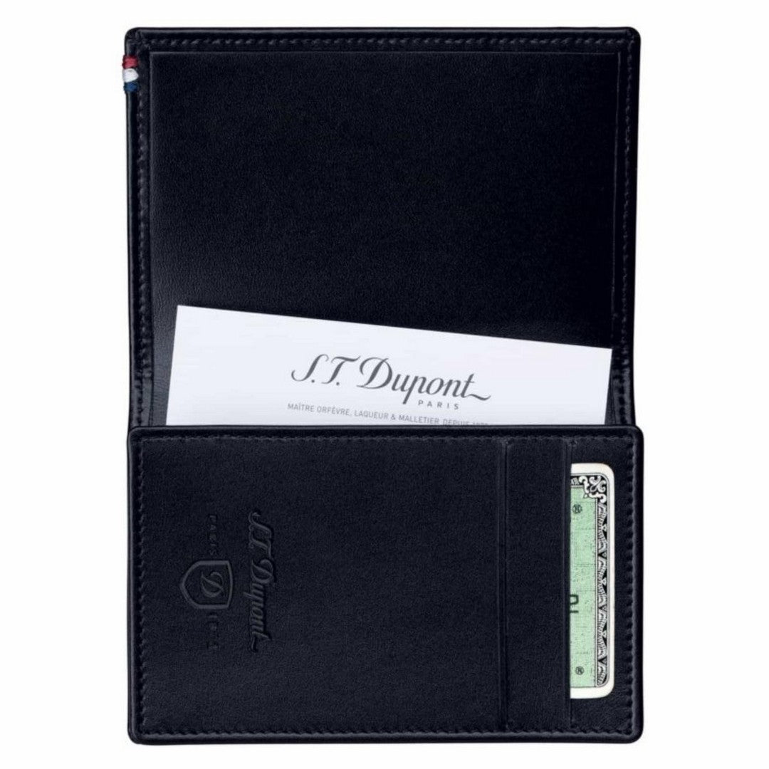 Dupont Portabiglietti da Visita Uomo Line D Pelle Nero - 180013 - Stilato