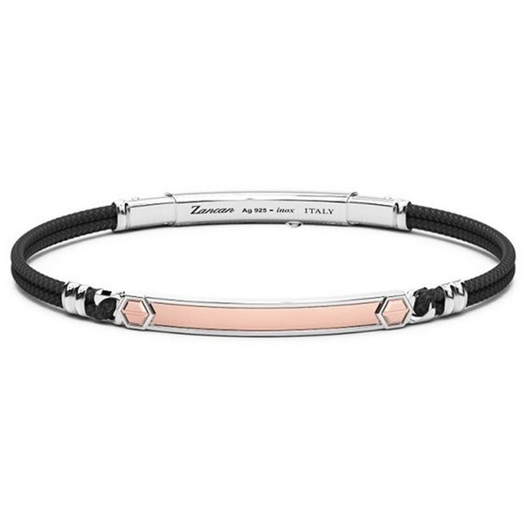 Zancan Bracciale Uomo argento e oro rosa - ESB248R-N - Stilato