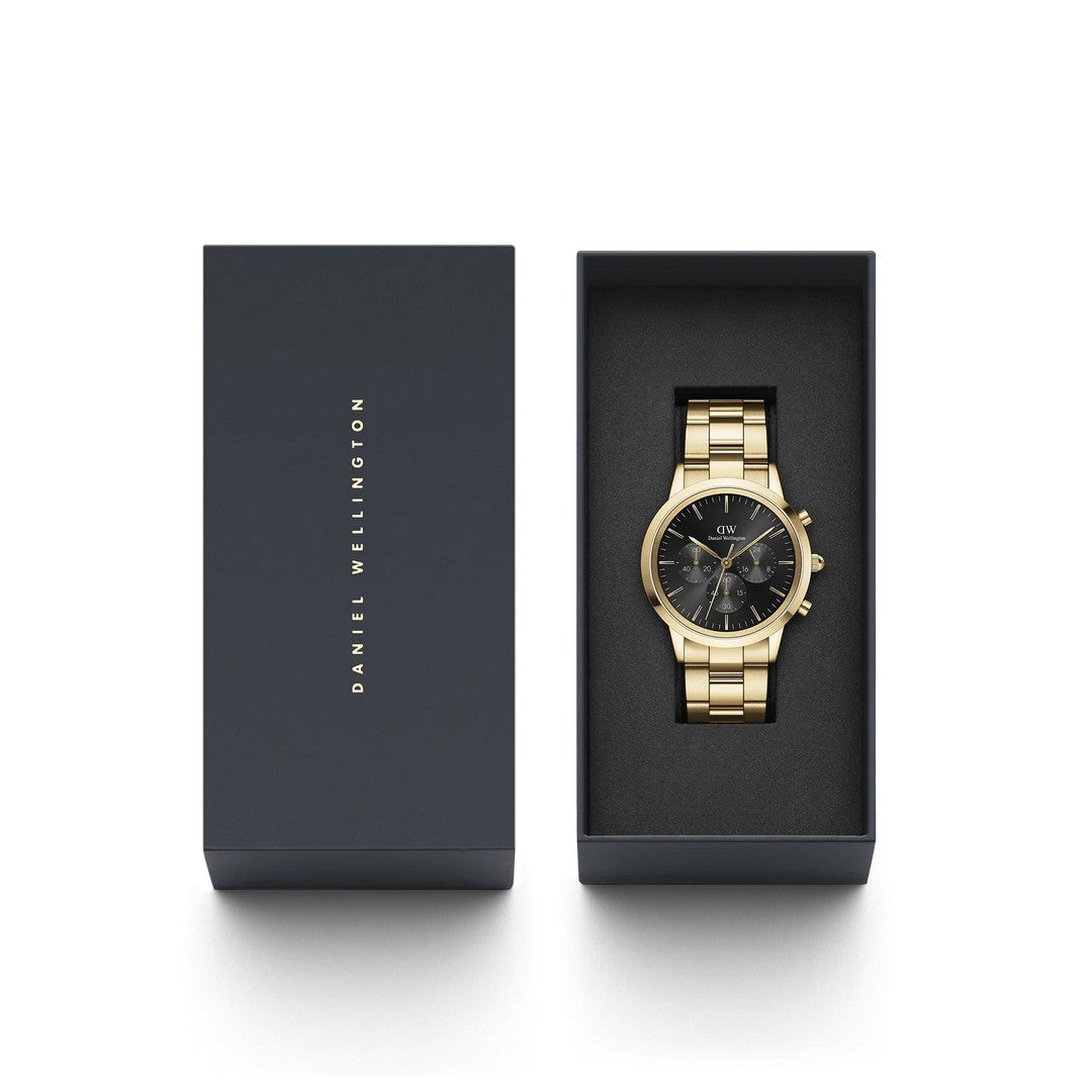 Orologio Uomo Daniel Wellington Iconic Chronograph Link Onyx G - DW00100641 - Stilato