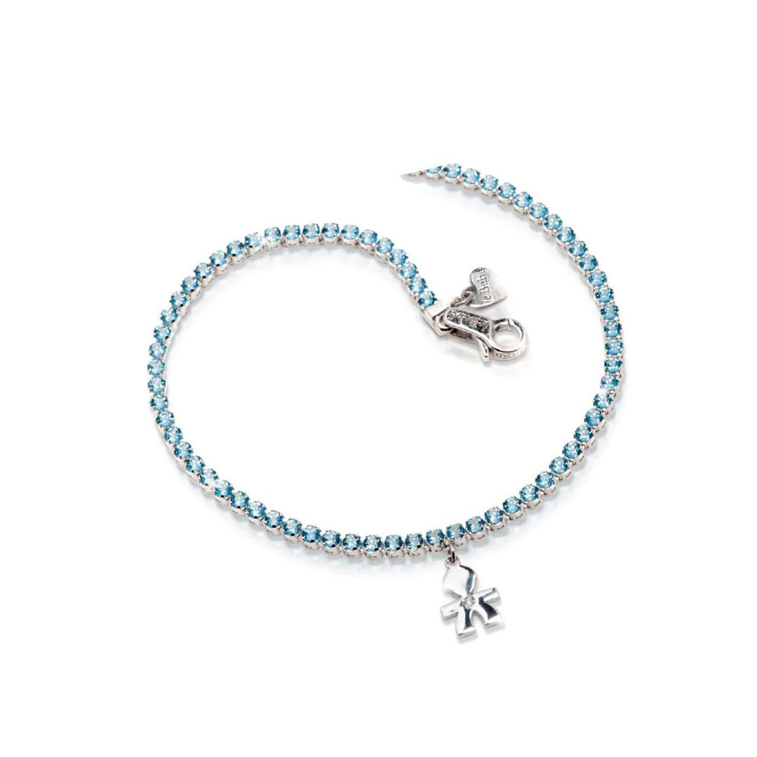 Bracciale Donna leBebè Tennis Azzurro con Bimbo - lbb130 - Stilato