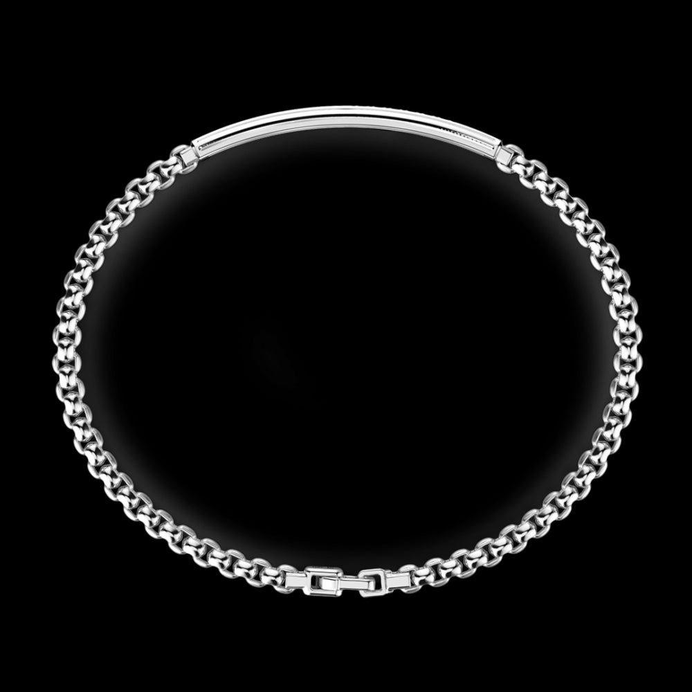 Zancan Bracciale Uomo in argento 925 con zirconi neri - EXB955 - Stilato