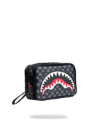 SPRAYGROUND Pochette Uomo DRIP CHECK SHARK TOILETRY BRICK 910B6570NSZ Grigio - Stilato