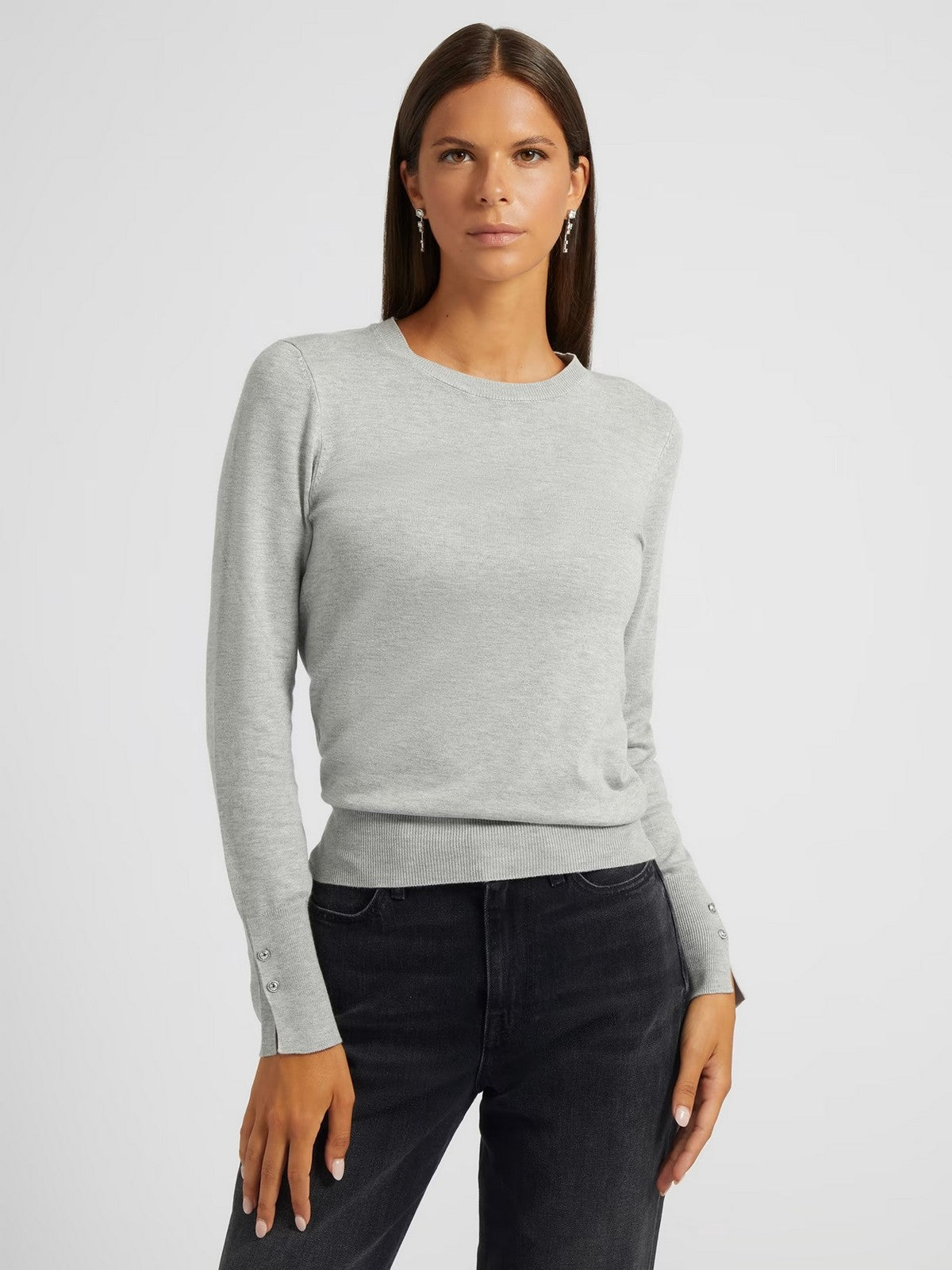 GUESS Maglione Donna ELINOR RN LS SWTR W2YR30 Z2V62 H9C9 Grigio - Stilato