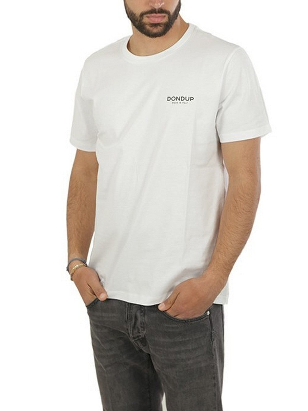 DONDUP T-Shirt e Polo Uomo US198 JF0309U HN5 000 Bianco - Stilato