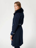 GUESS Cappotto Donna AMELIA DOUBLE BREAST BELT COAT W4BL46 WGKI2 G77G Blu - Stilato