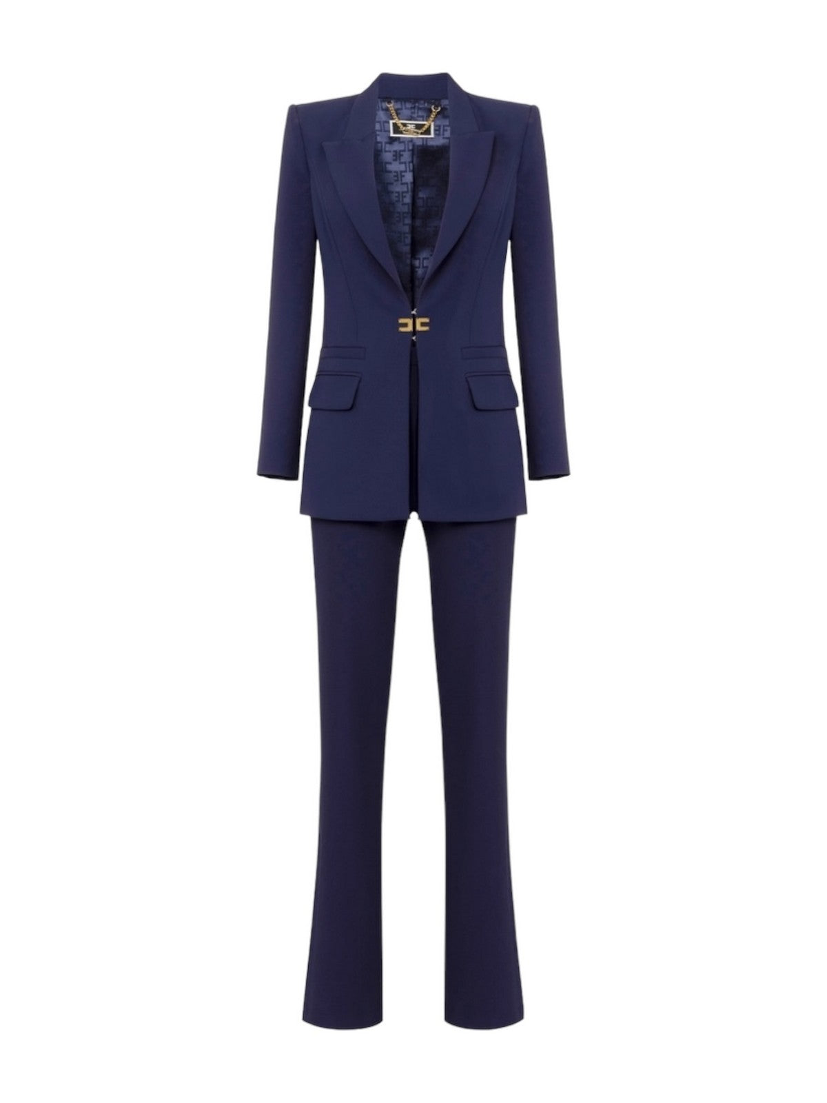 Tailleur Donna Blu in Doppio Crêpe Stretch Elisabetta Franchi - TP00146E2 B75 - Stilato