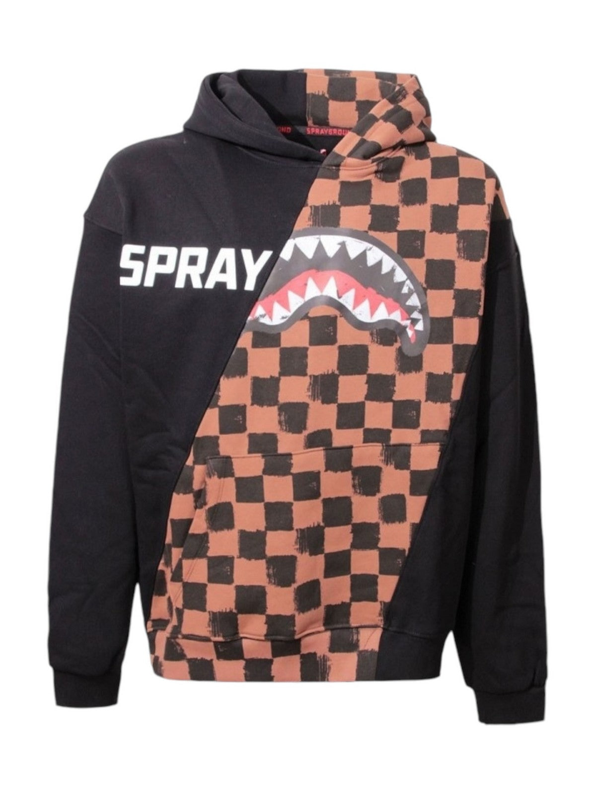 SPRAYGROUND Felpa Uomo DIAG SPLIT SIP VANQUISH HOODIE SP613VAN Marrone - Stilato