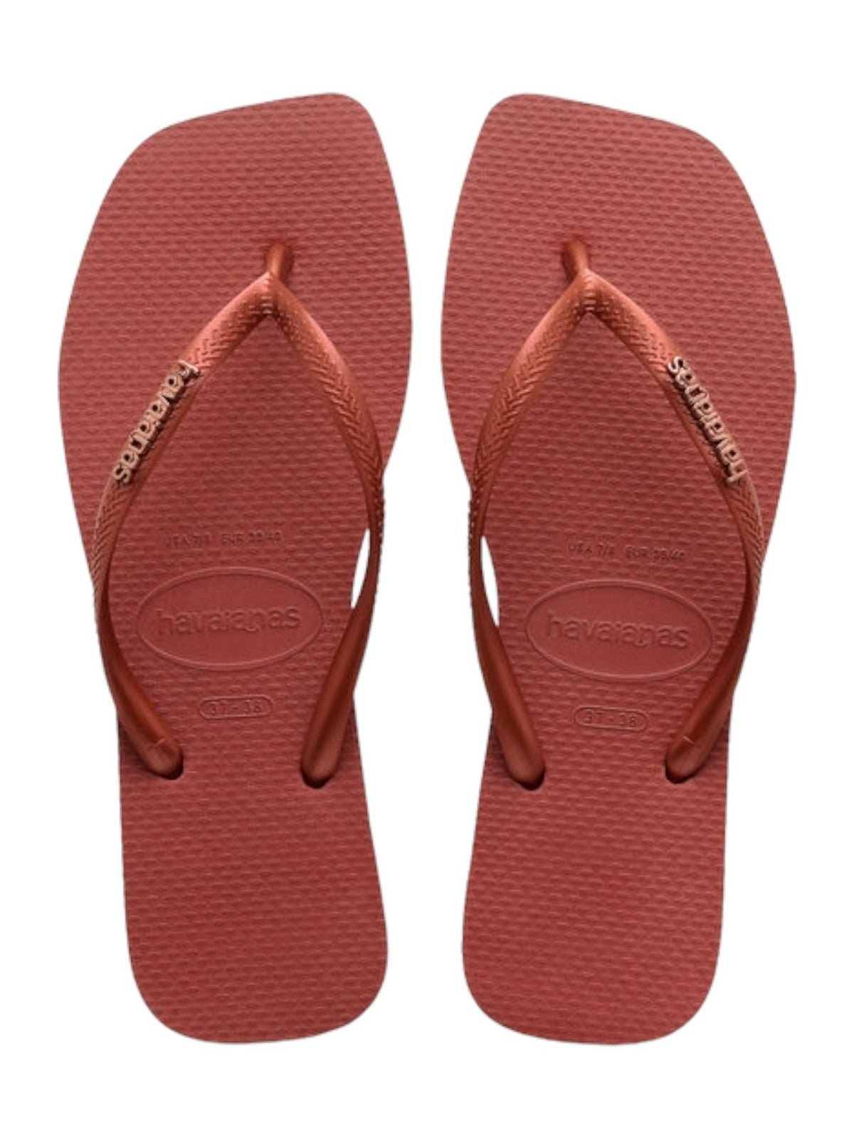 HAVAIANAS Infradito Donna Hav. square logo metallic 4148257.5416 Rosso - Stilato