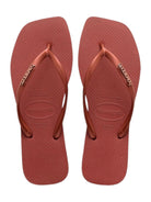 HAVAIANAS Infradito Donna Hav. square logo metallic 4148257.5416 Rosso - Stilato