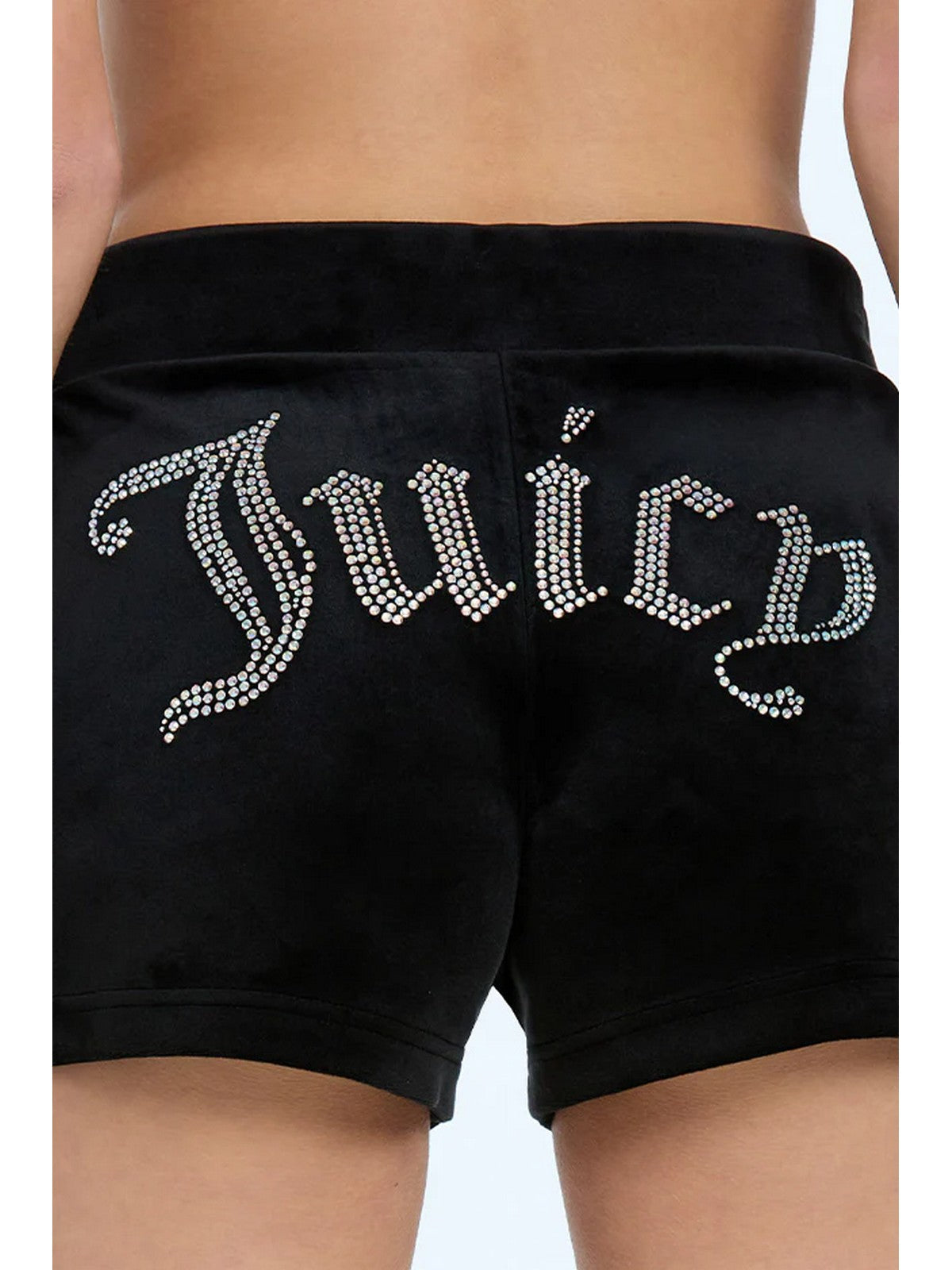ショートパンツ JUICY COUTURE Women Shorts  Burmudas VEJTV0574WJG J00 Black Big Bling Velour Track Shorts - Juicy Couture